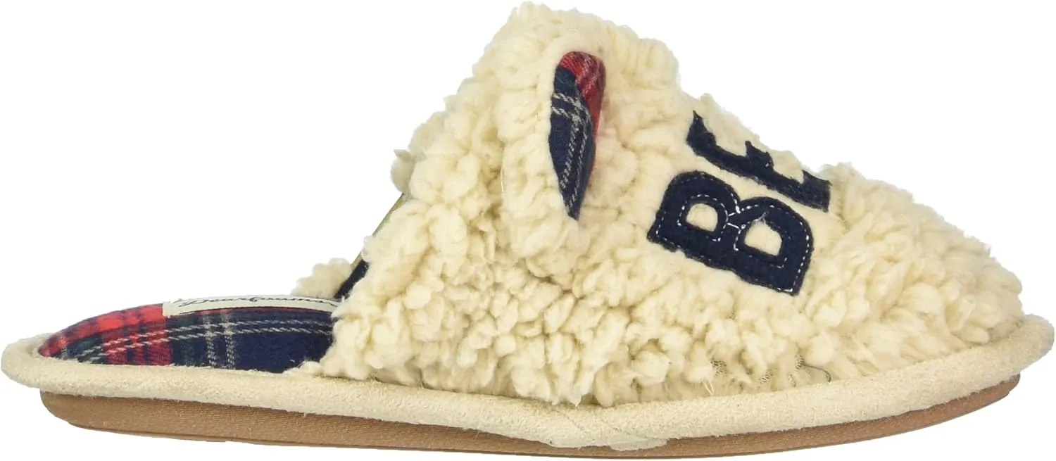 Dearfoams Women's Buffalo Check Lil Bear Scuff Slipper