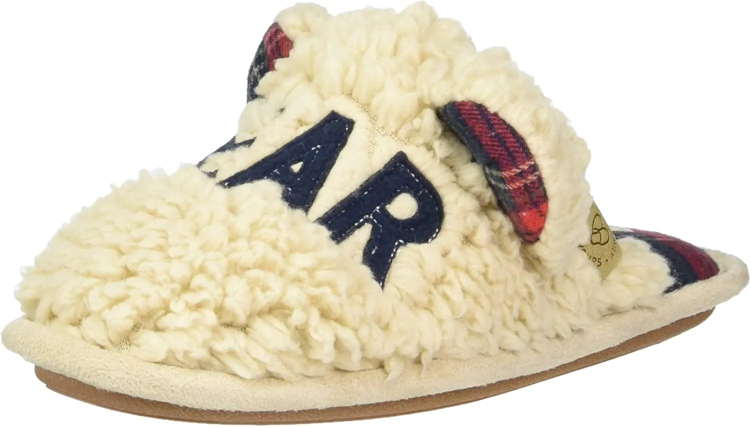 Dearfoams Women's Buffalo Check Lil Bear Scuff Slipper