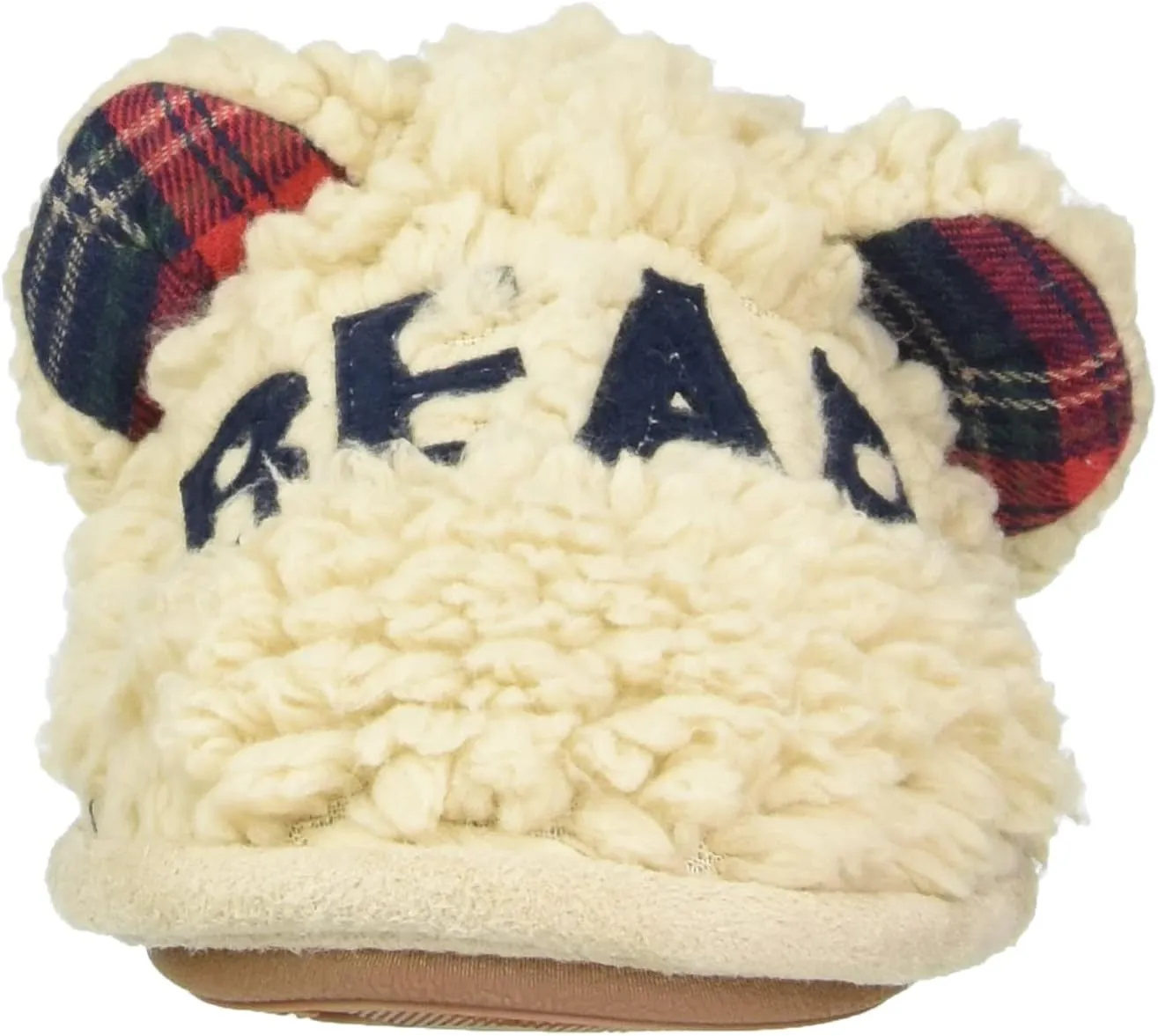 Dearfoams Women's Buffalo Check Lil Bear Scuff Slipper