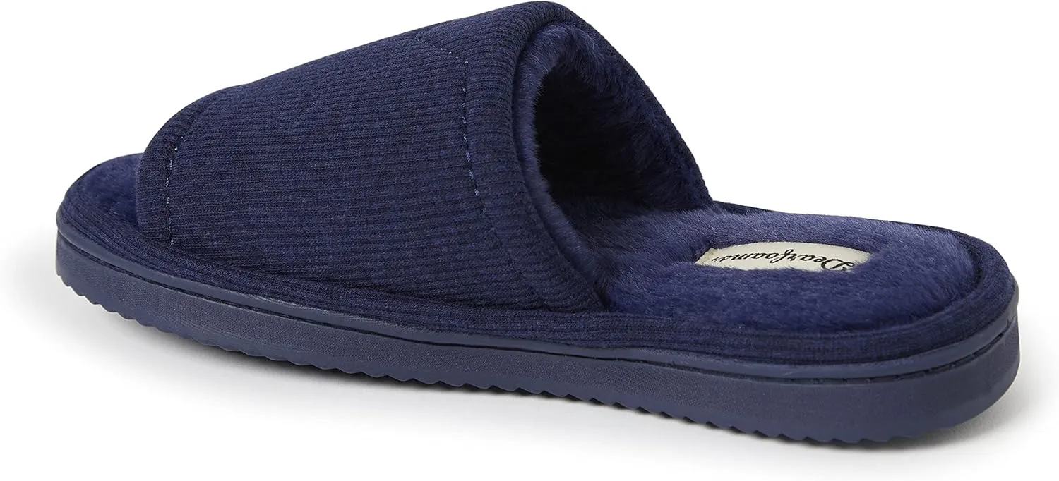 Dearfoams Women's Demi Rib Knit Slide Slipper