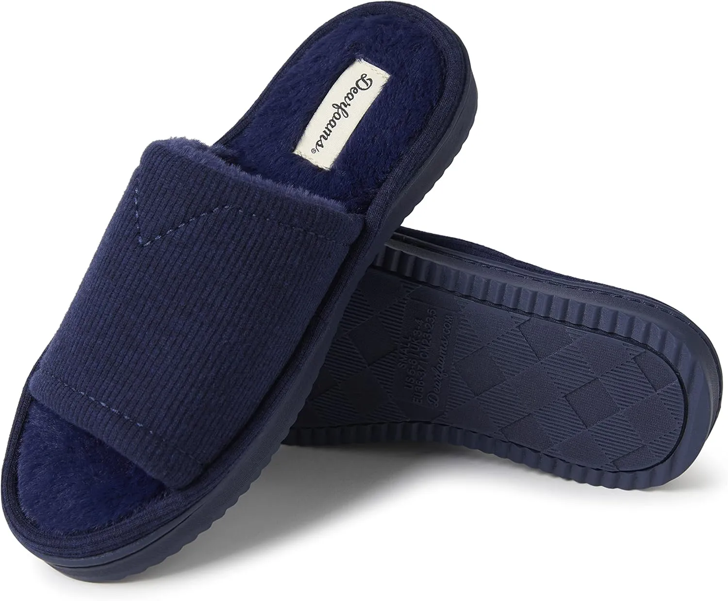 Dearfoams Women's Demi Rib Knit Slide Slipper