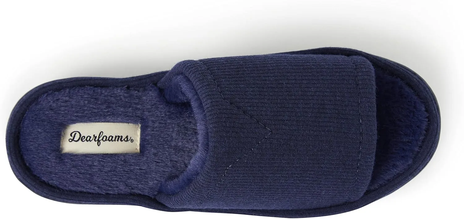 Dearfoams Women's Demi Rib Knit Slide Slipper