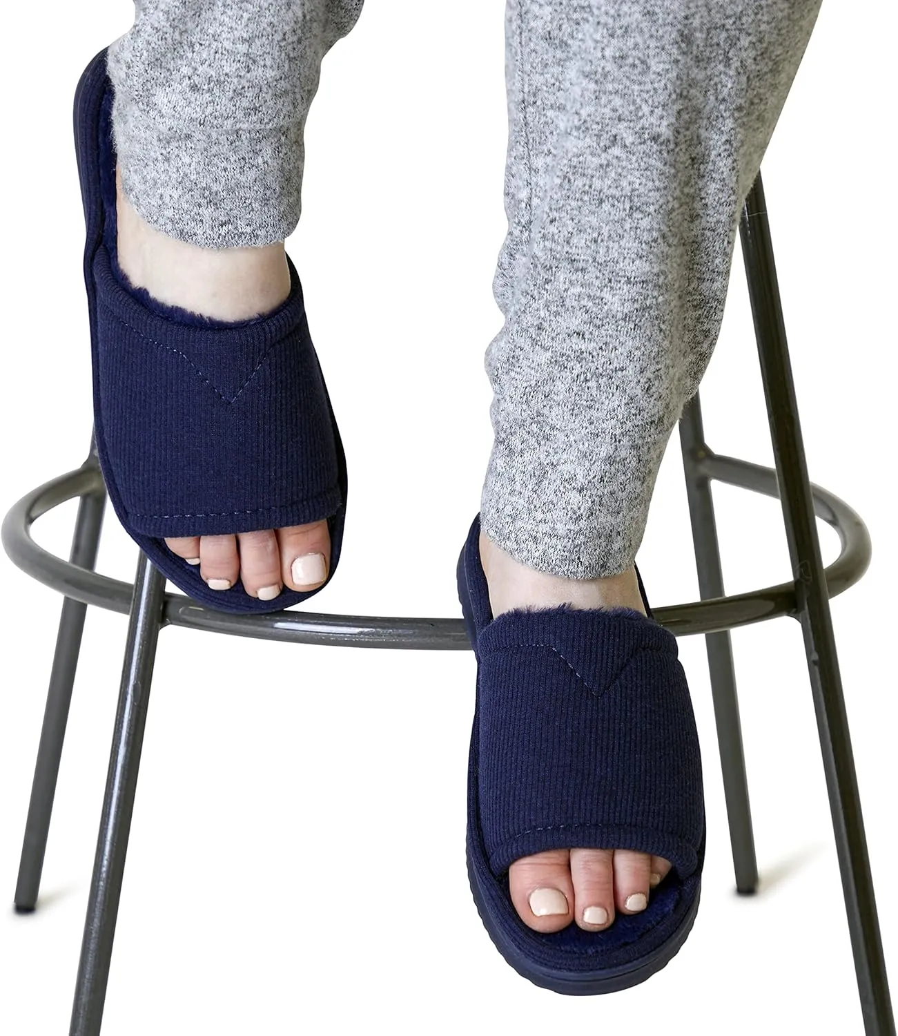 Dearfoams Women's Demi Rib Knit Slide Slipper