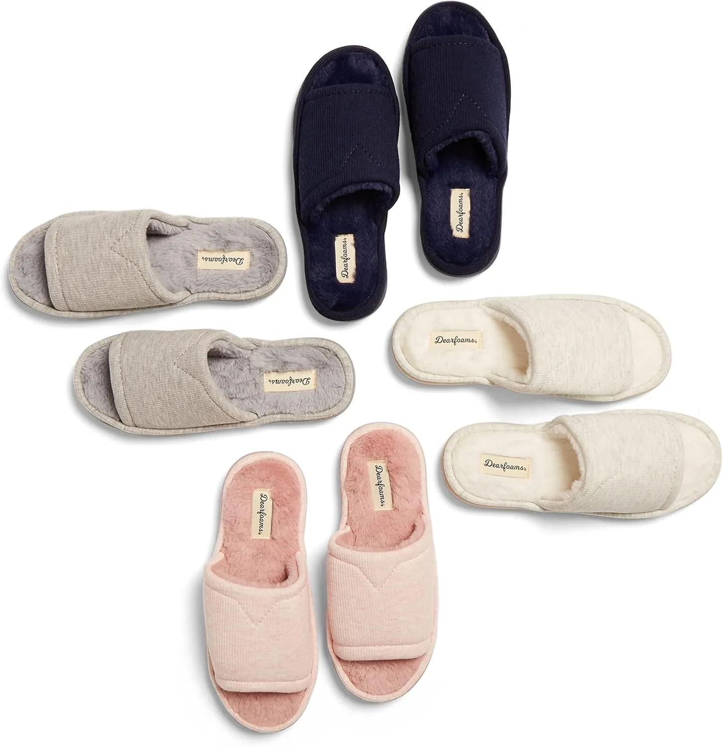 Dearfoams Women's Demi Rib Knit Slide Slipper