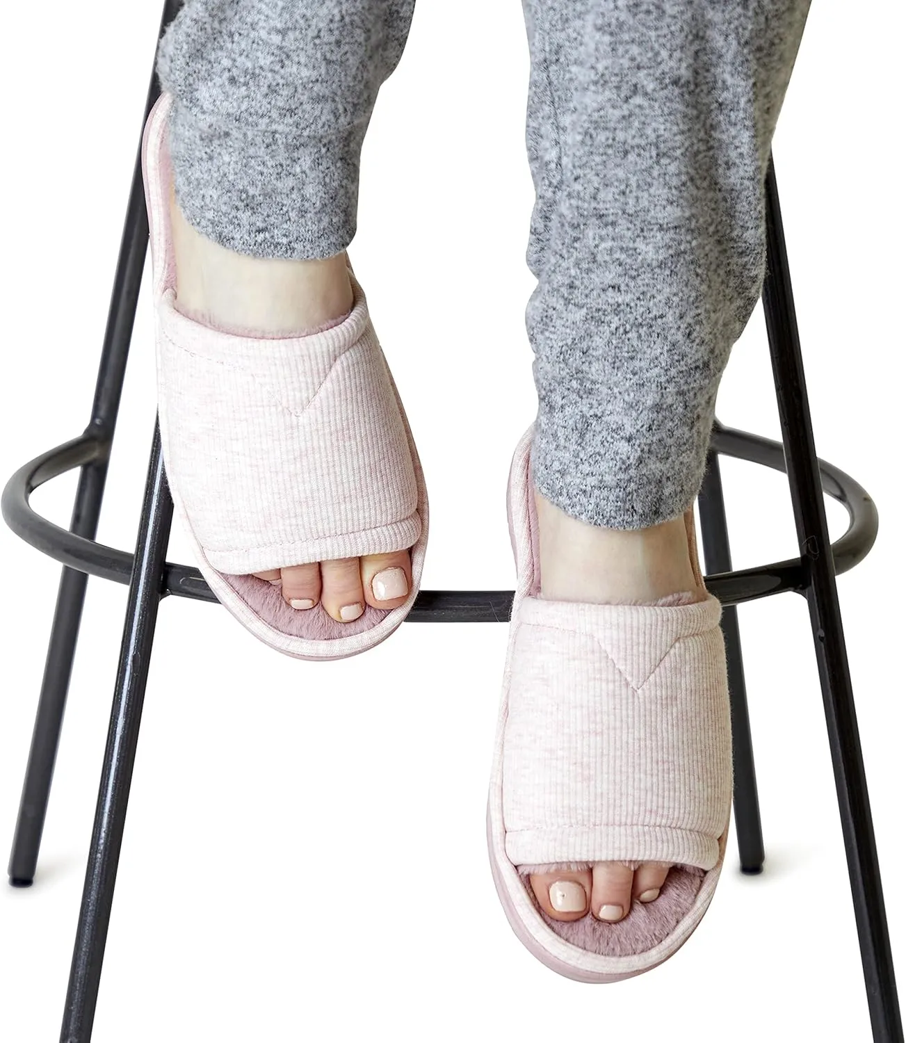Dearfoams Women's Demi Rib Knit Slide Slipper