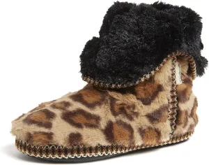 Dearfoams Women's Fuzzy Memory Foam Beth Bedroom Bootie Slipper Sock with Grippers