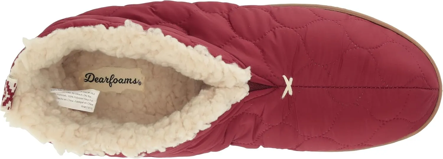 Dearfoams Women's Indoor/Outdoor Warm Up Bootie Slipper