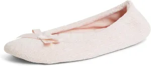Dearfoams Women's Layla Ballerina with Suede Outsole Slipper