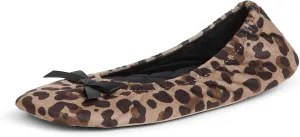 Dearfoams Women's Layla Ballerina with Suede Outsole Slipper