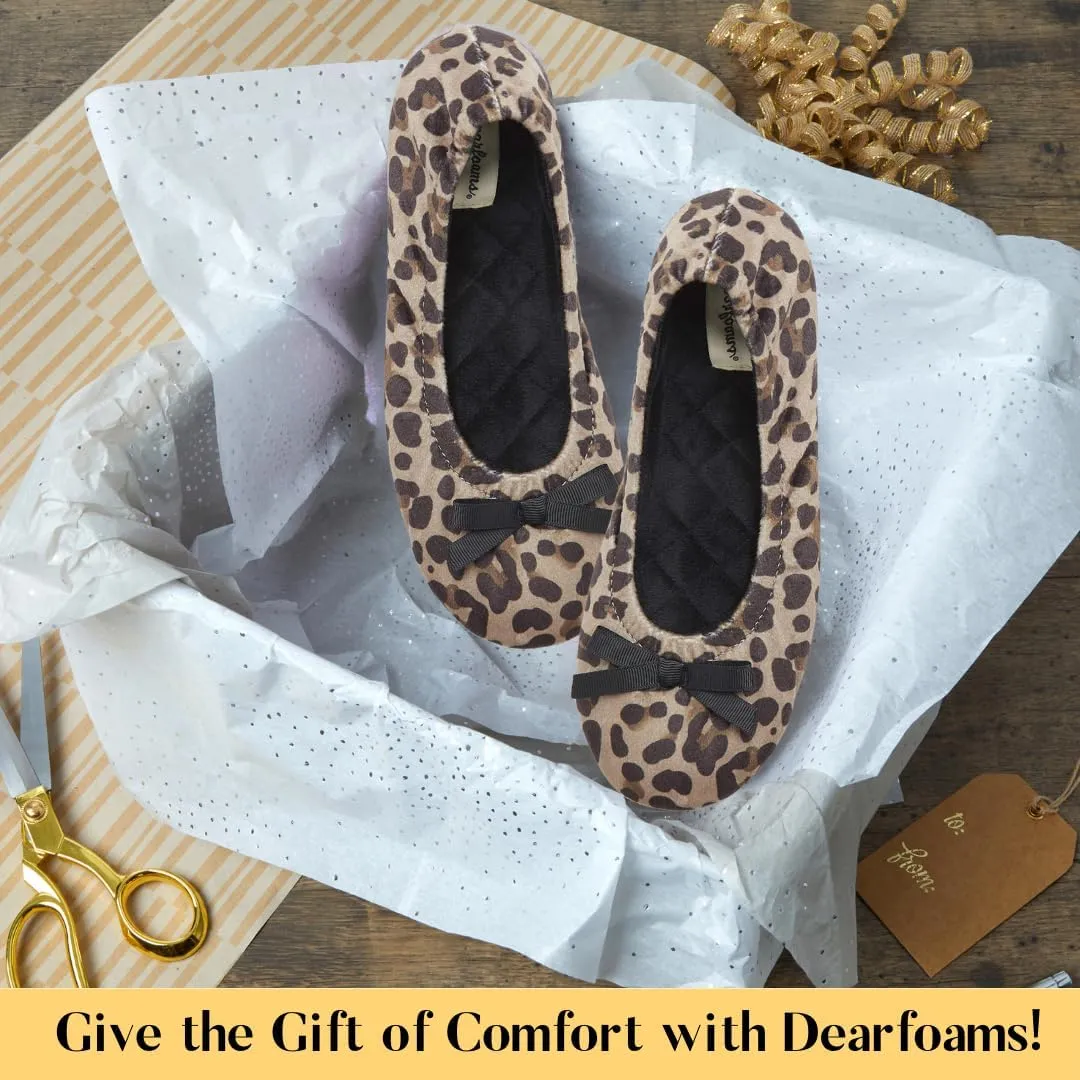 Dearfoams Women's Layla Ballerina with Suede Outsole Slipper
