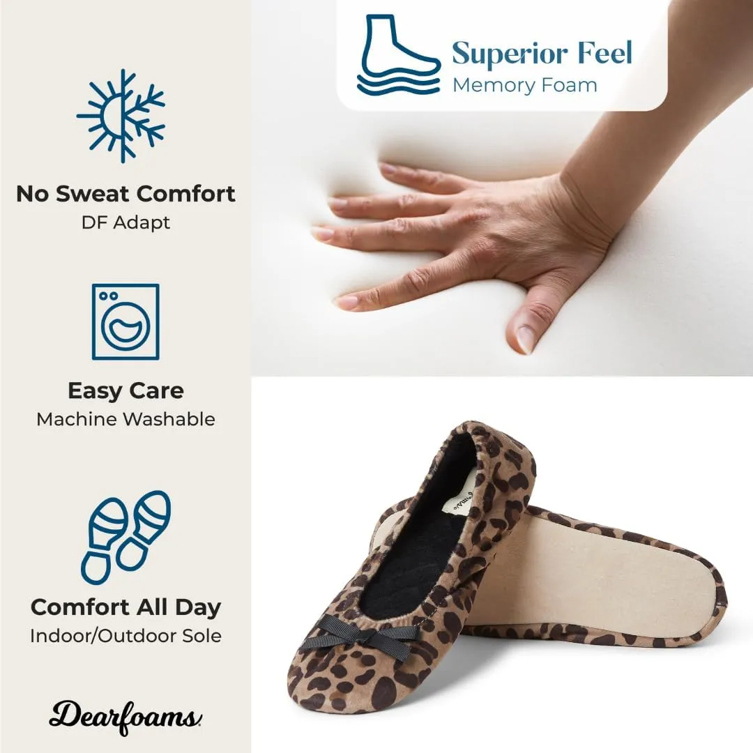 Dearfoams Women's Layla Ballerina with Suede Outsole Slipper