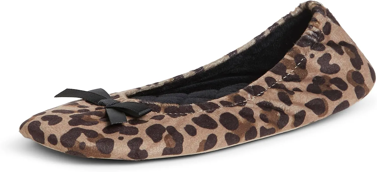 Dearfoams Women's Layla Ballerina with Suede Outsole Slipper