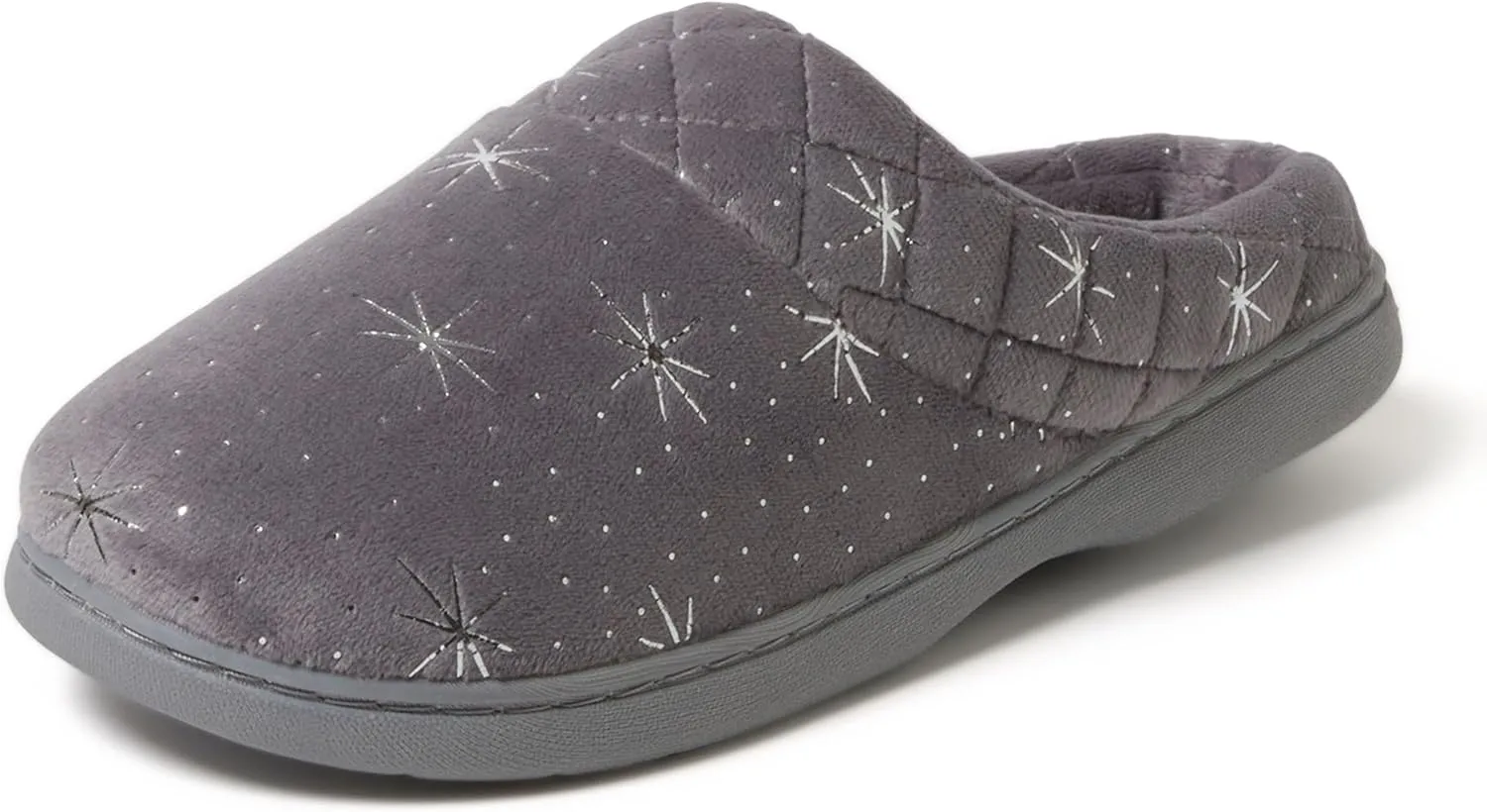 Dearfoams Women's Memory Foam Indoor Outdoor Darcy Velour Clog House Slipper with Wide Widths