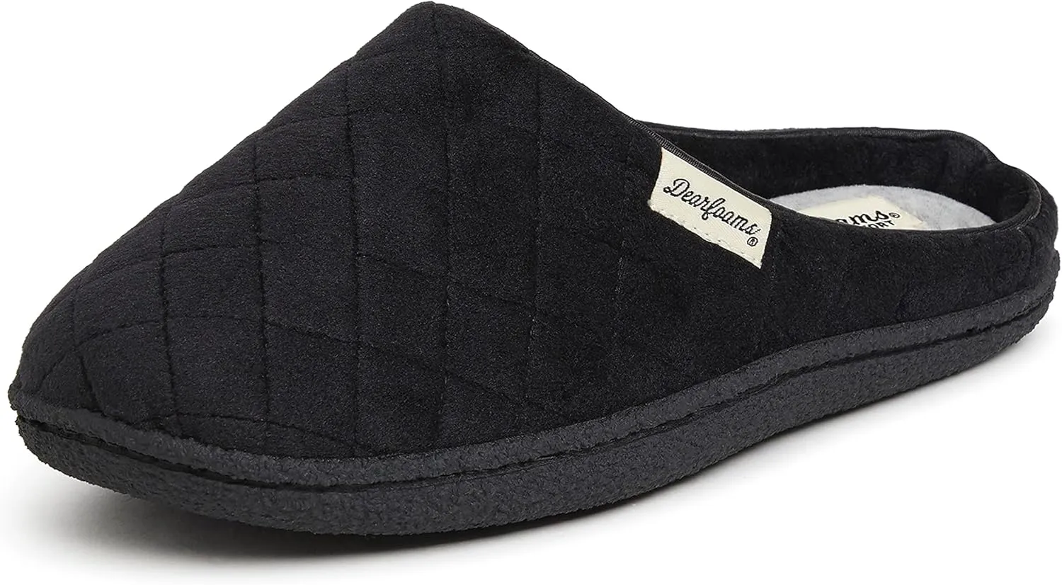 Dearfoams Women's Memory Foam Washable Leslie Clog House Slipper with Wide Widths