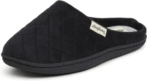 Dearfoams Women's Memory Foam Washable Leslie Clog House Slipper with Wide Widths