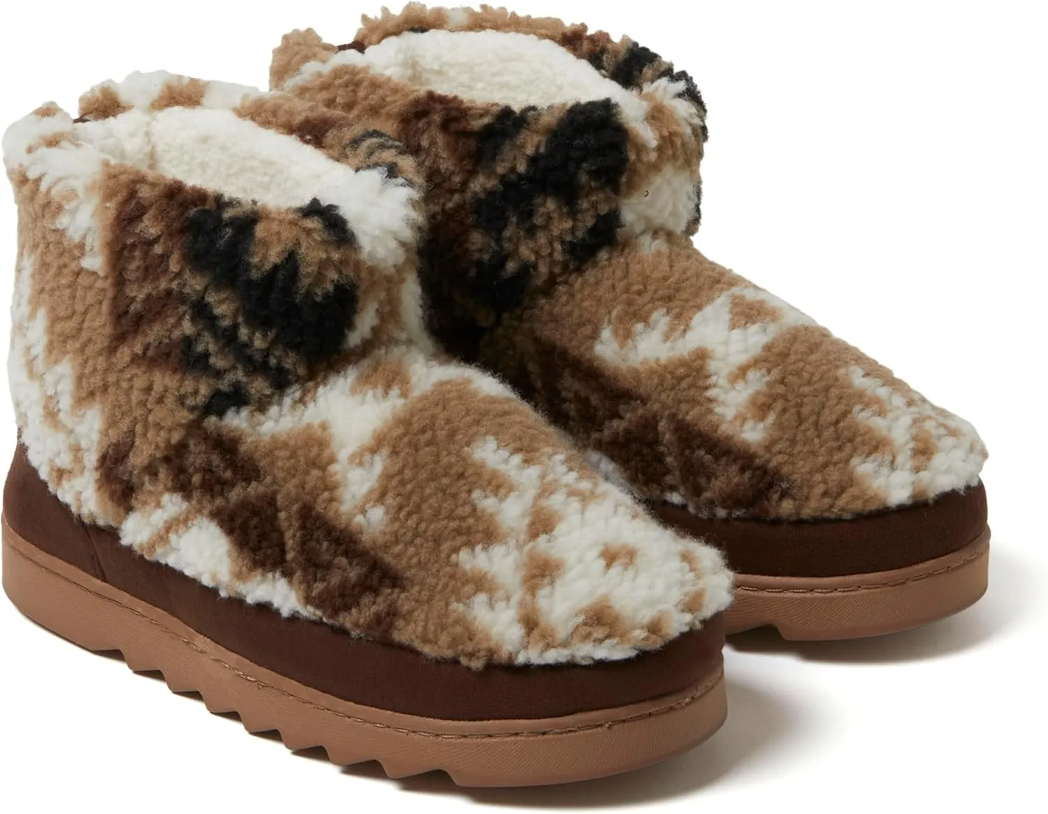 Dearfoams Women's Outdoor Whitney Teddy Ankle Boot Slipper