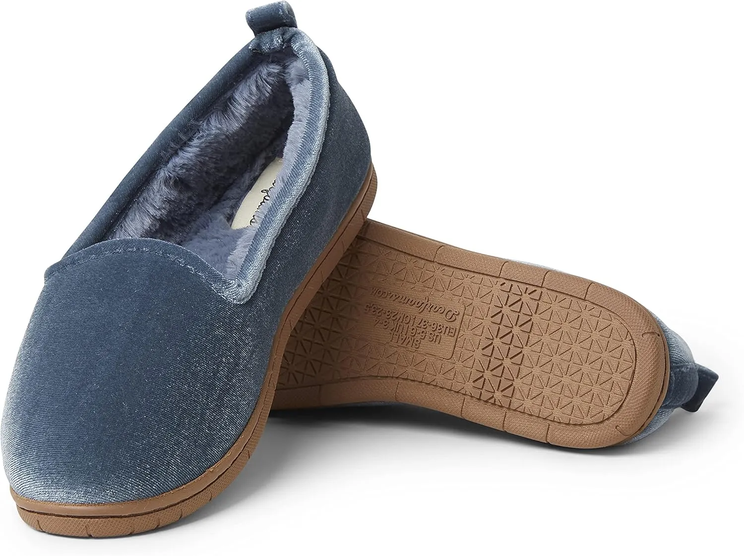 Dearfoams Women's Rachel Shiny Velour Closed Back Slipper
