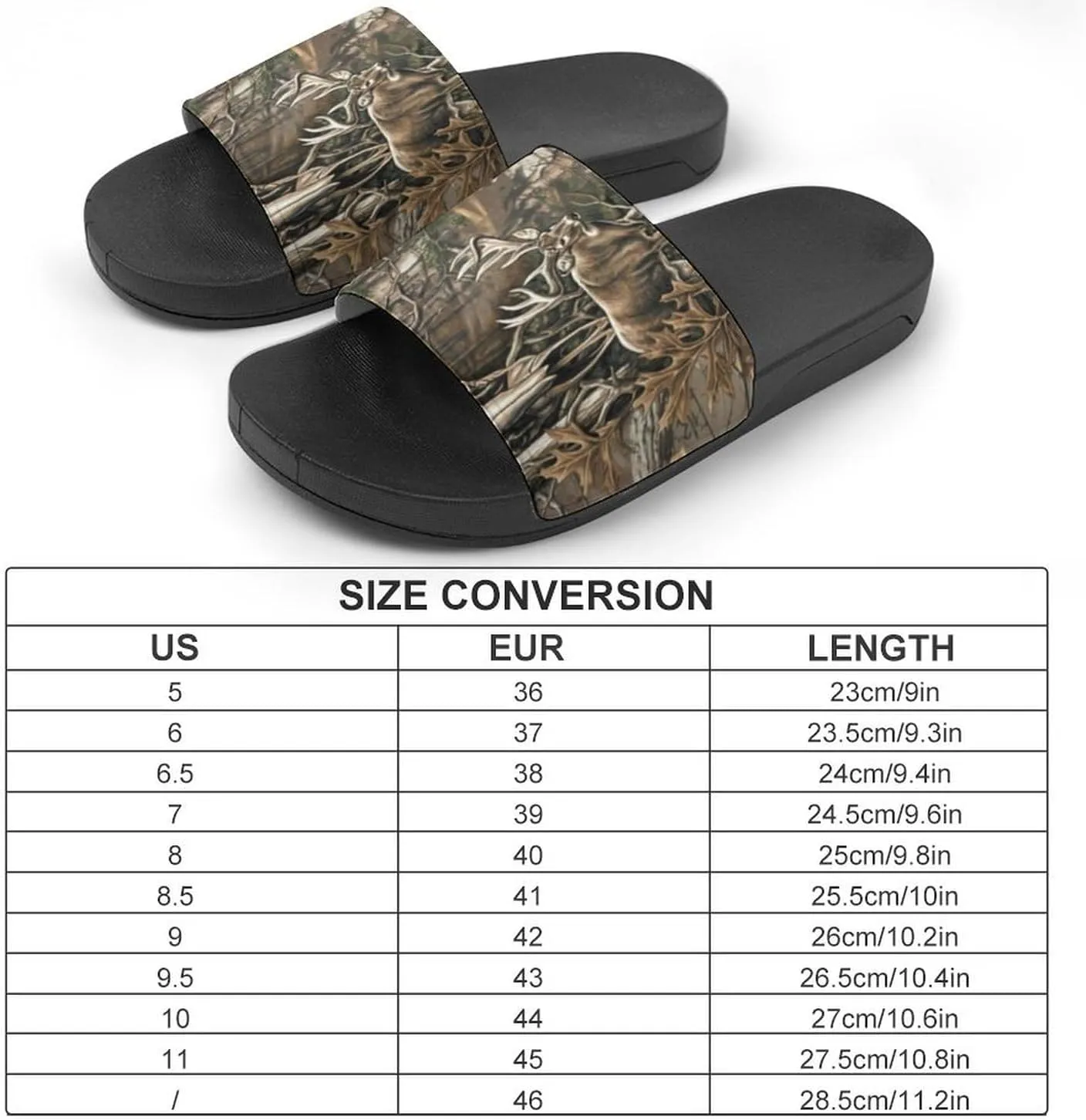 Deer Hunting Camouflage Bull Skull Funny Slide Sandals Non-Slip PVC Shower Slipper House Shoes Open Toe Slippers for Adult