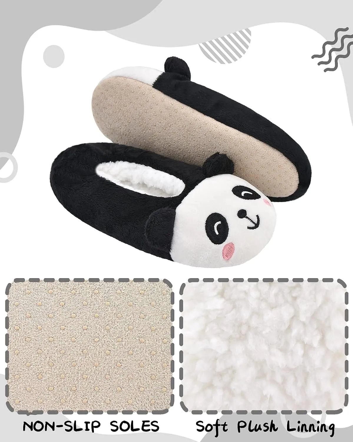 DICUIRD Kid's Animal Slipper Socks, Cartoon Cozy Fleece Indoor Kids Slipper, Fluzzy Warm Bedroom Shoes
