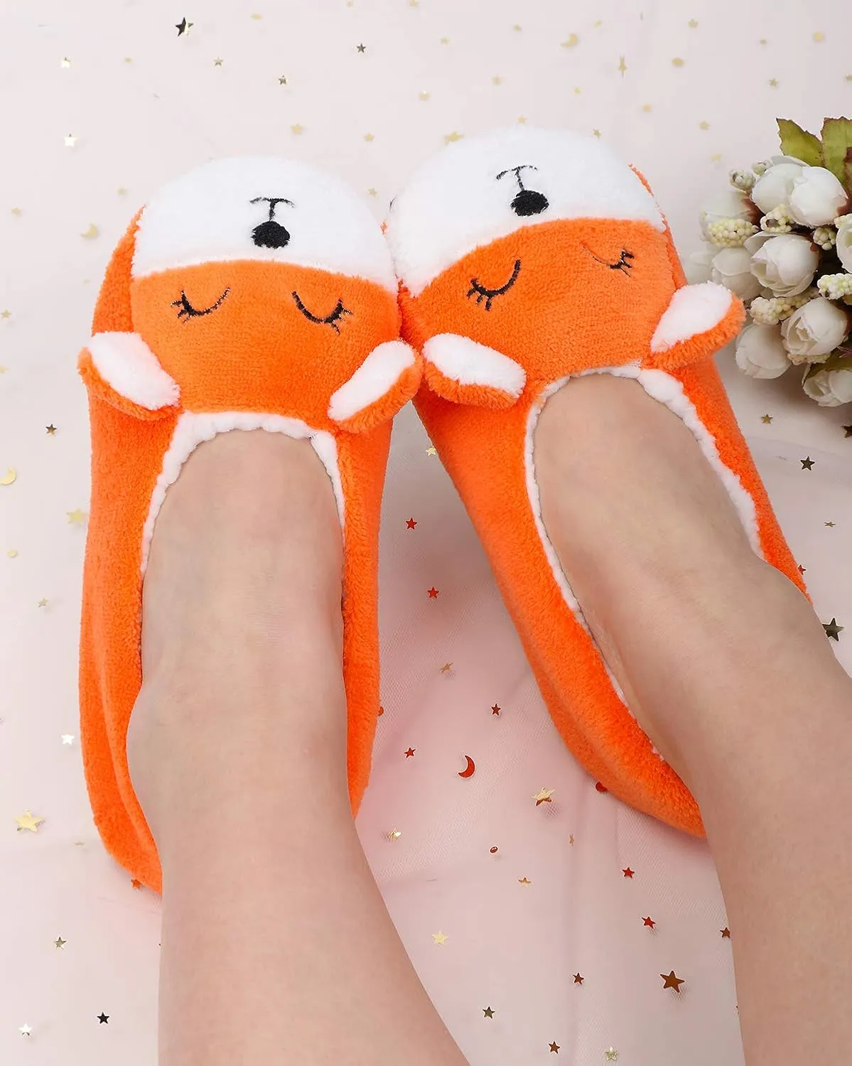 DICUIRD Kid's Animal Slipper Socks, Cartoon Cozy Fleece Indoor Kids Slipper, Fluzzy Warm Bedroom Shoes
