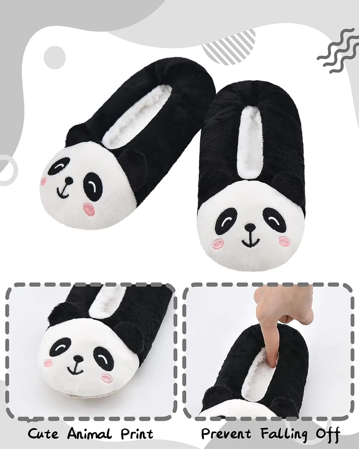 DICUIRD Kid's Animal Slipper Socks, Cartoon Cozy Fleece Indoor Kids Slipper, Fluzzy Warm Bedroom Shoes