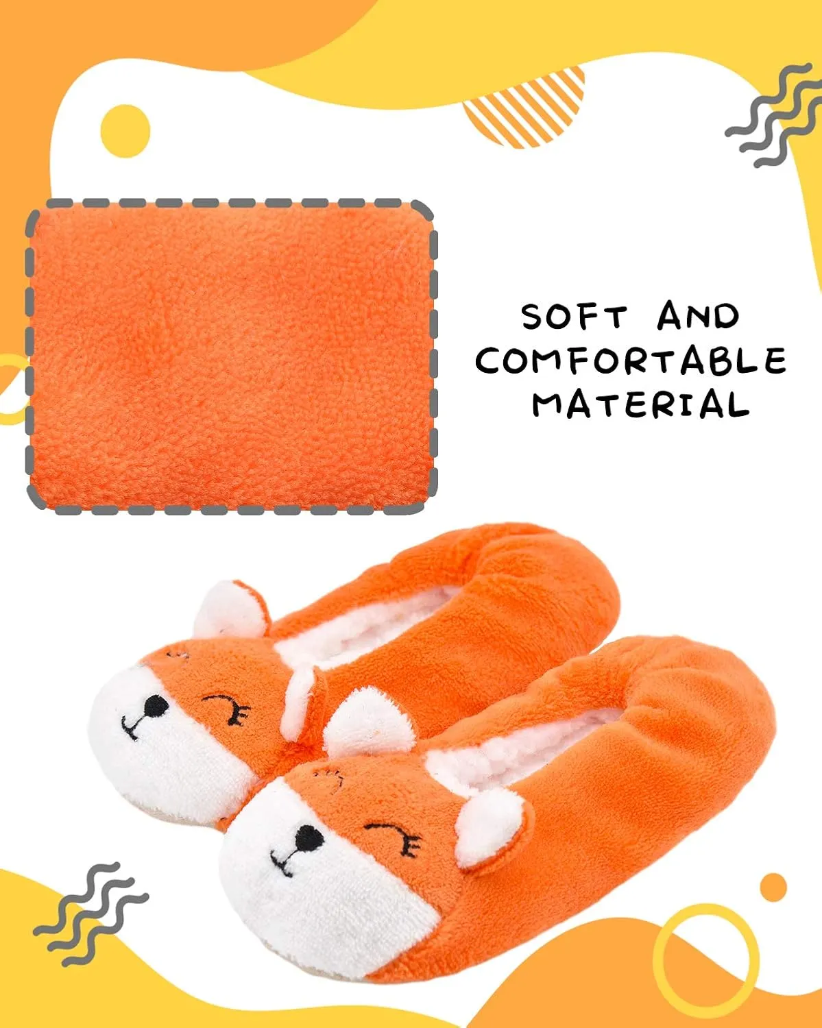 DICUIRD Kid's Animal Slipper Socks, Cartoon Cozy Fleece Indoor Kids Slipper, Fluzzy Warm Bedroom Shoes