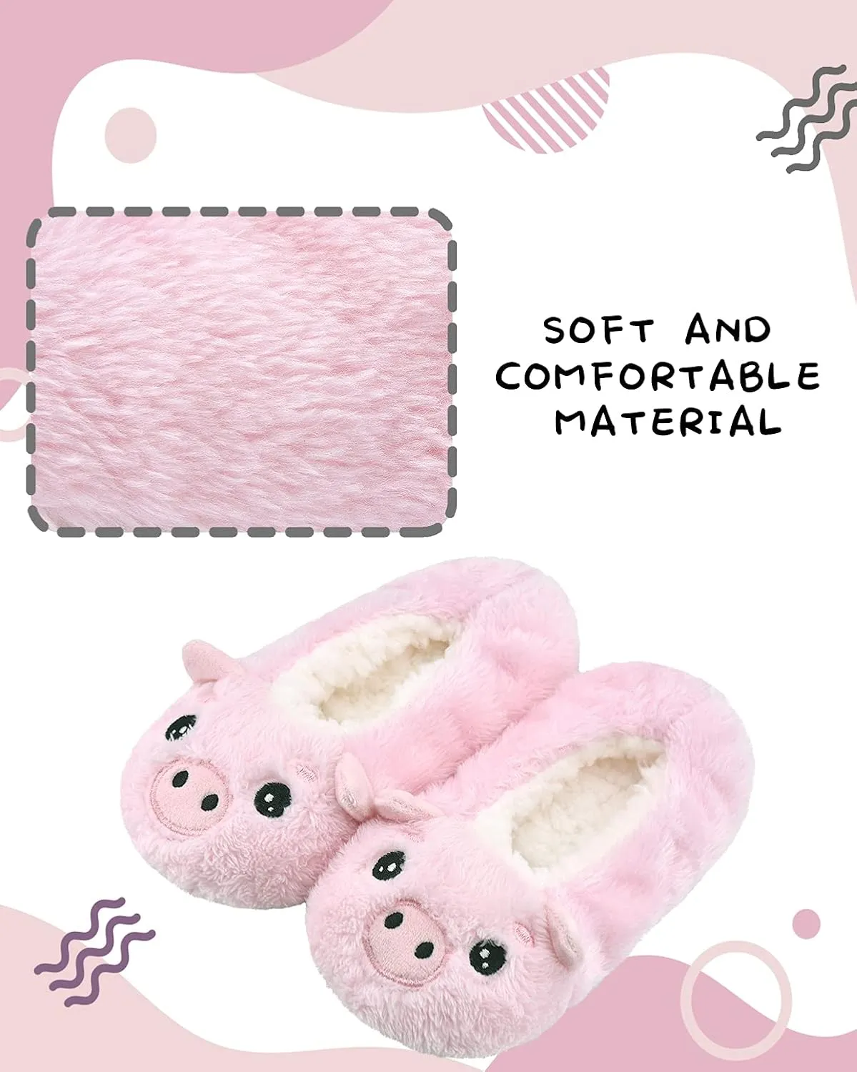 DICUIRD Kid's Animal Slipper Socks, Cartoon Cozy Fleece Indoor Kids Slipper, Fluzzy Warm Bedroom Shoes