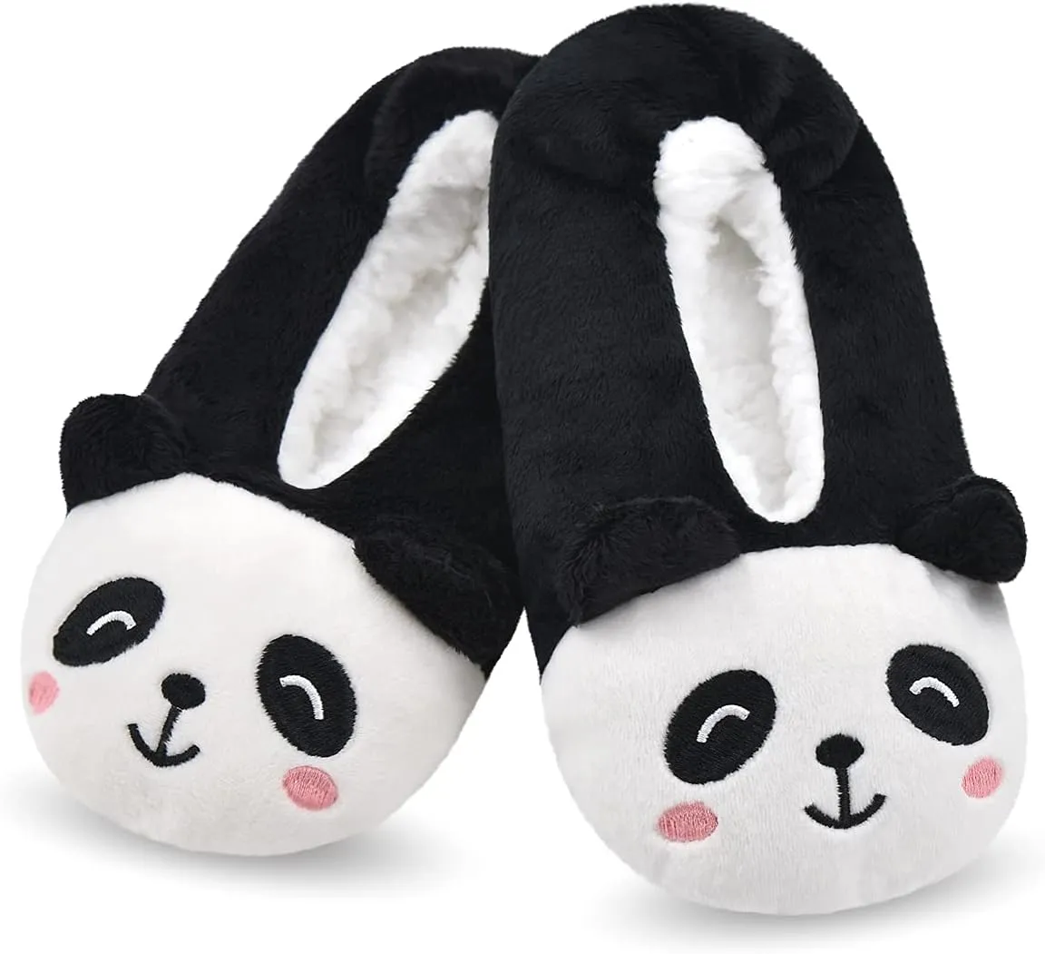 DICUIRD Kid's Animal Slipper Socks, Cartoon Cozy Fleece Indoor Kids Slipper, Fluzzy Warm Bedroom Shoes