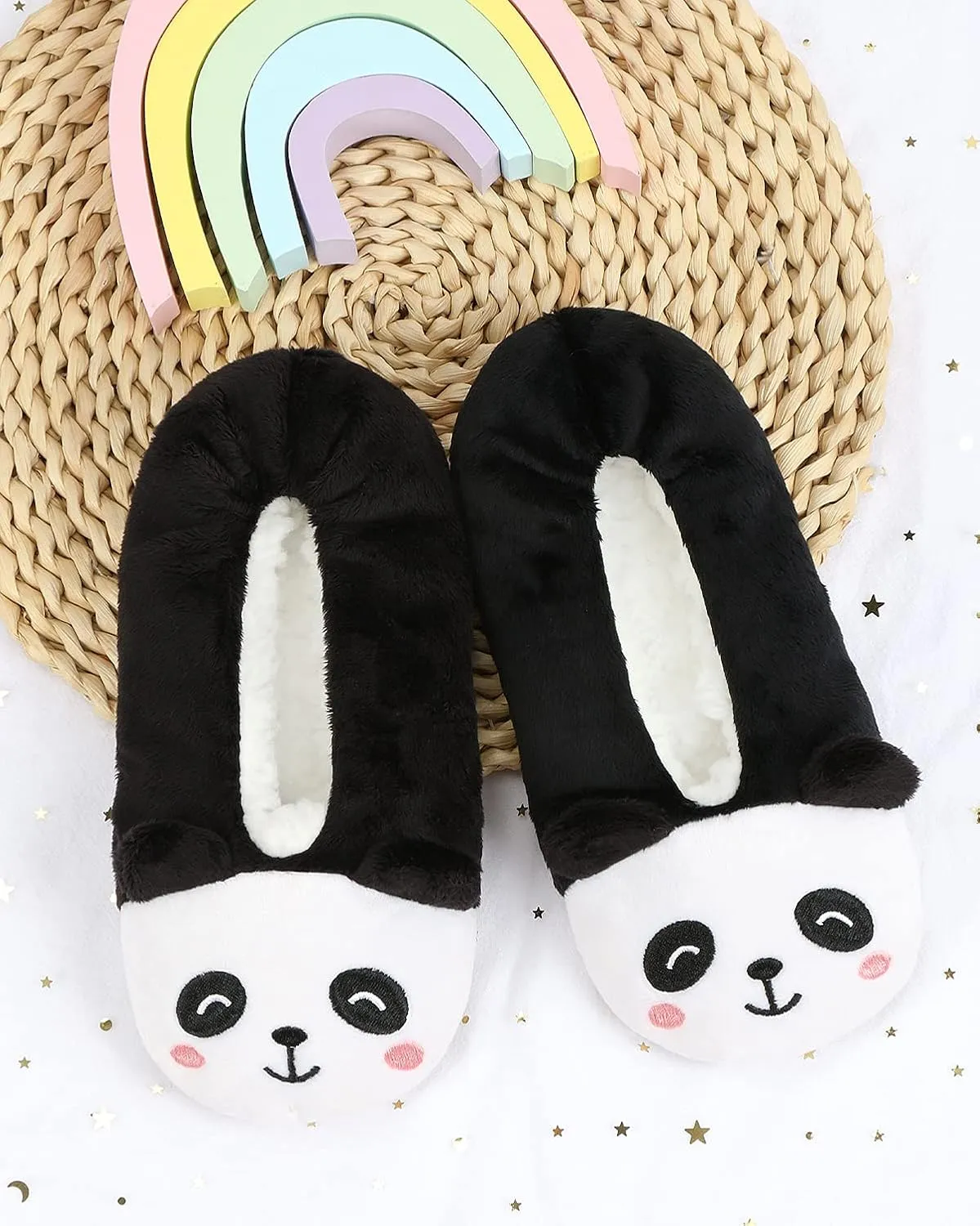 DICUIRD Kid's Animal Slipper Socks, Cartoon Cozy Fleece Indoor Kids Slipper, Fluzzy Warm Bedroom Shoes