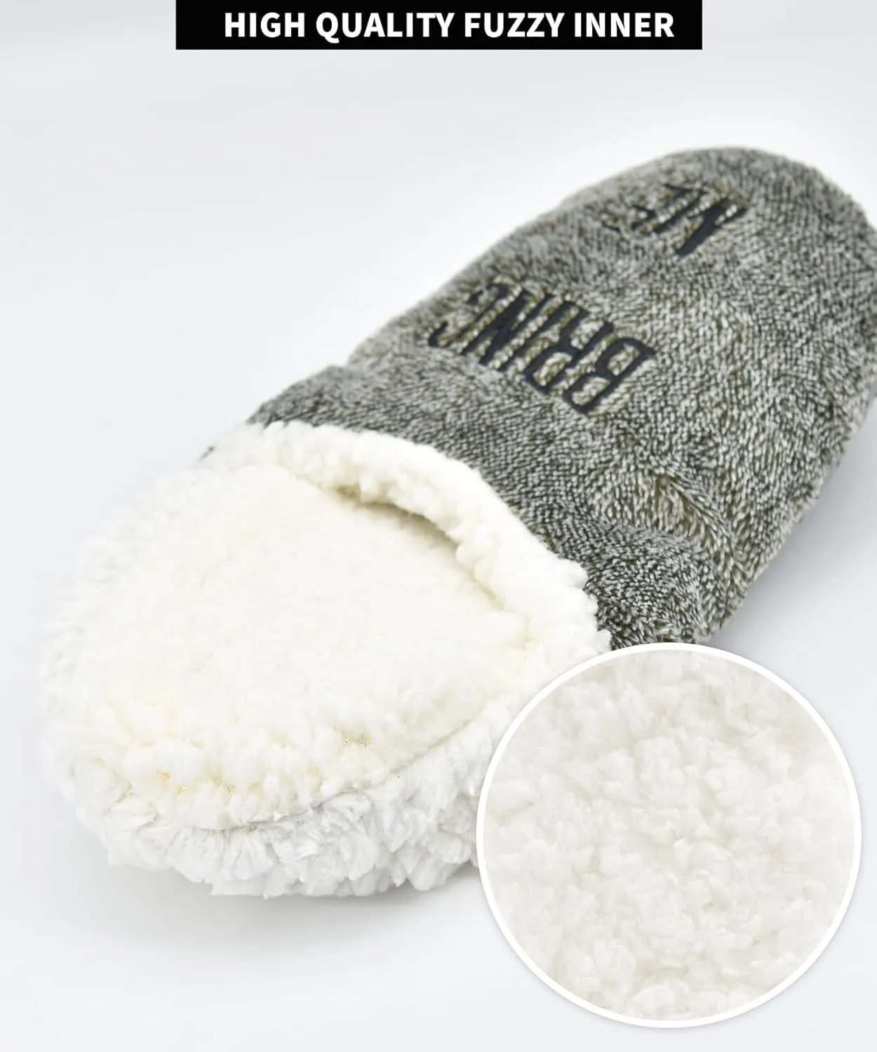 DICUIRD Mens Slipper Socks With Non Skid Bottoms, Warm Slipper Socks With Grippers For Men, Fuzzy House Fabric Slippers