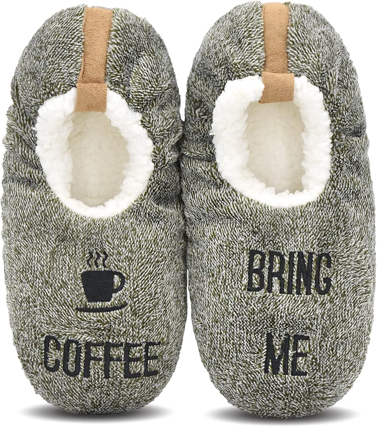 DICUIRD Mens Slipper Socks With Non Skid Bottoms, Warm Slipper Socks With Grippers For Men, Fuzzy House Fabric Slippers