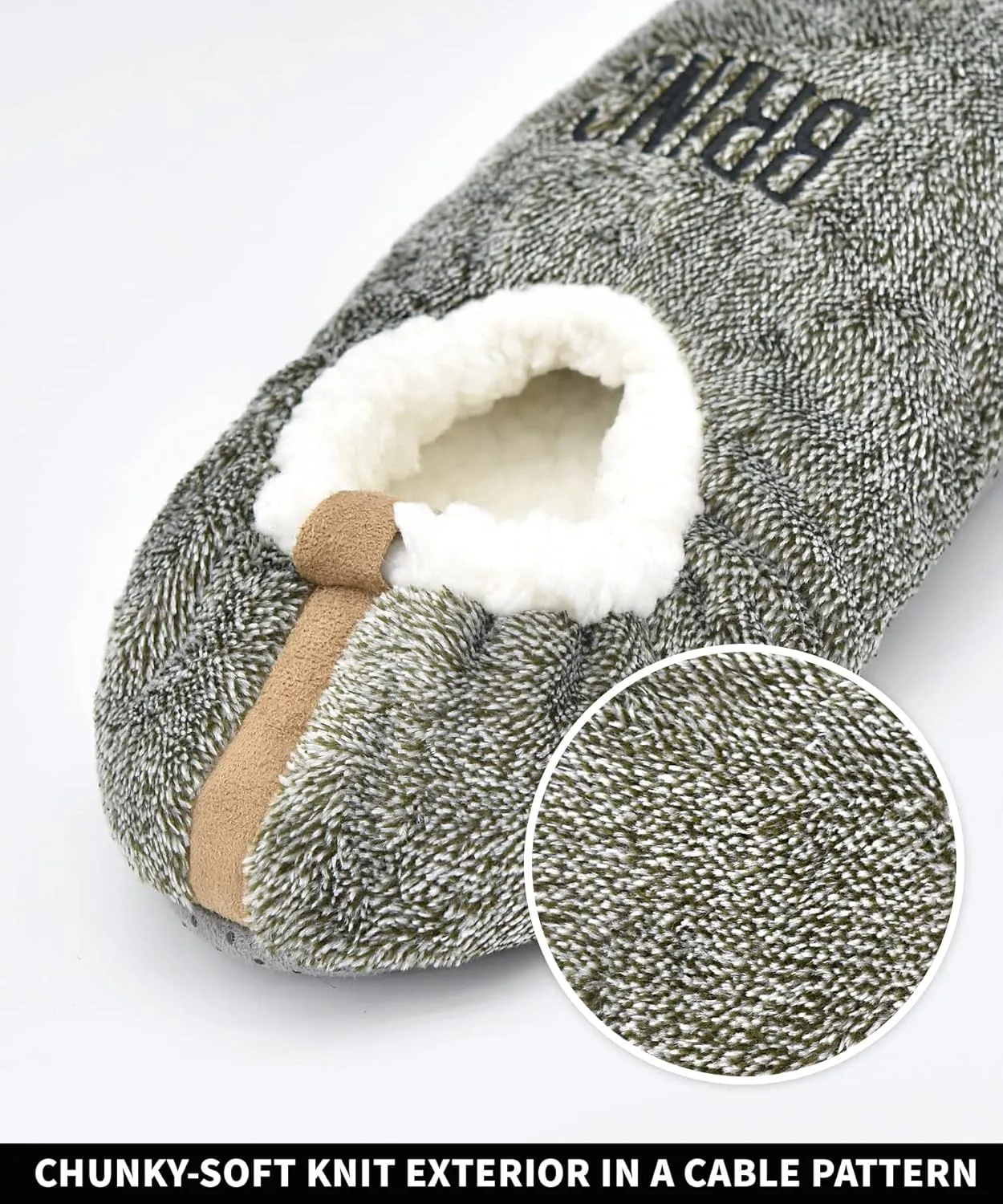 DICUIRD Mens Slipper Socks With Non Skid Bottoms, Warm Slipper Socks With Grippers For Men, Fuzzy House Fabric Slippers