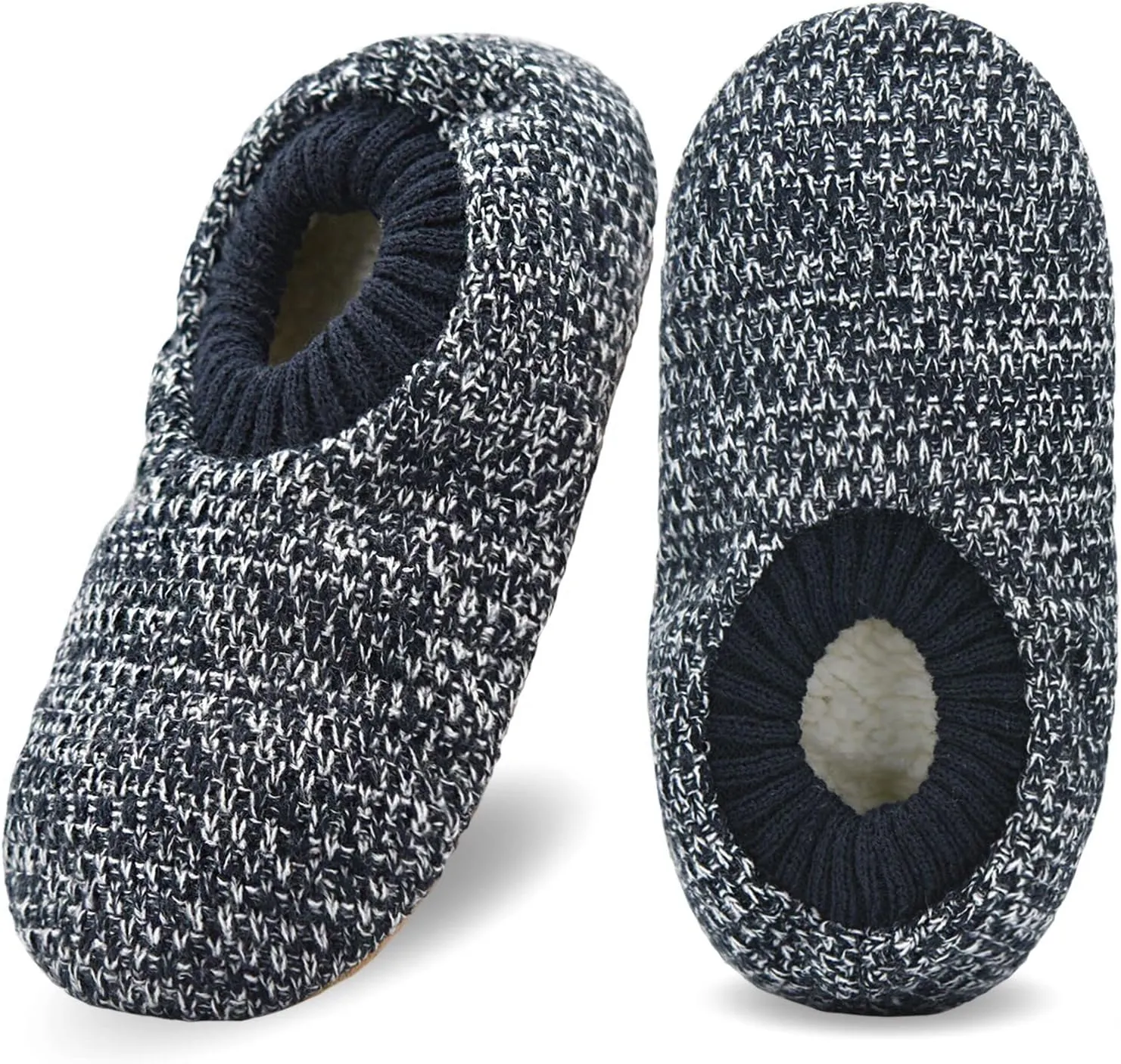 DICUIRD Mens Slipper Socks With Non Skid Bottoms, Warm Slipper Socks With Grippers For Men, Fuzzy House Knit Slippers