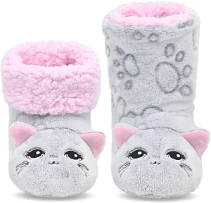 DICUIRD Slipper Socks for Women, Cozy Cute Animal House Indoor Socks with Soft Soles,Warm Fuzzy Sherpa Lined Booties Slippers with Non Slip Bottom,Womens Winter Christmas Gifts