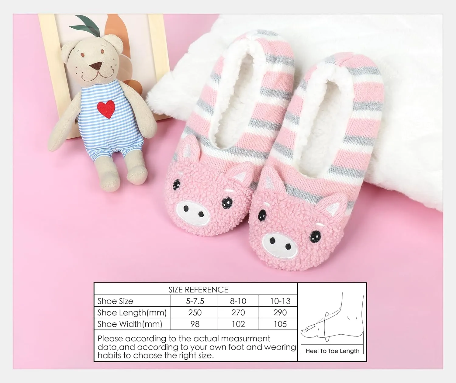 DICUIRD Womens Cute Animal Soft Sole Slipper Socks with Grippers-Fuzzy House Slippers