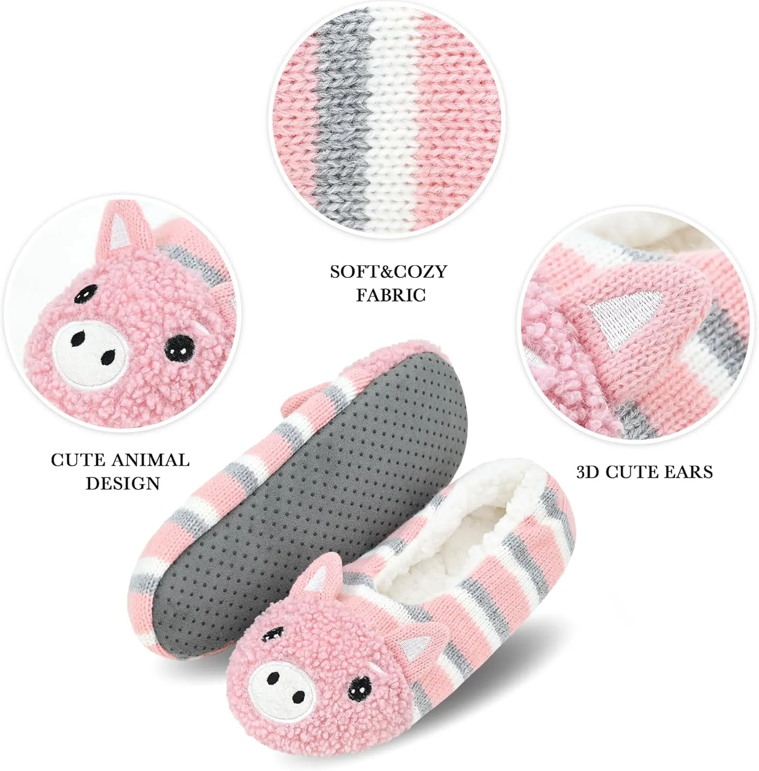 DICUIRD Womens Cute Animal Soft Sole Slipper Socks with Grippers-Fuzzy House Slippers