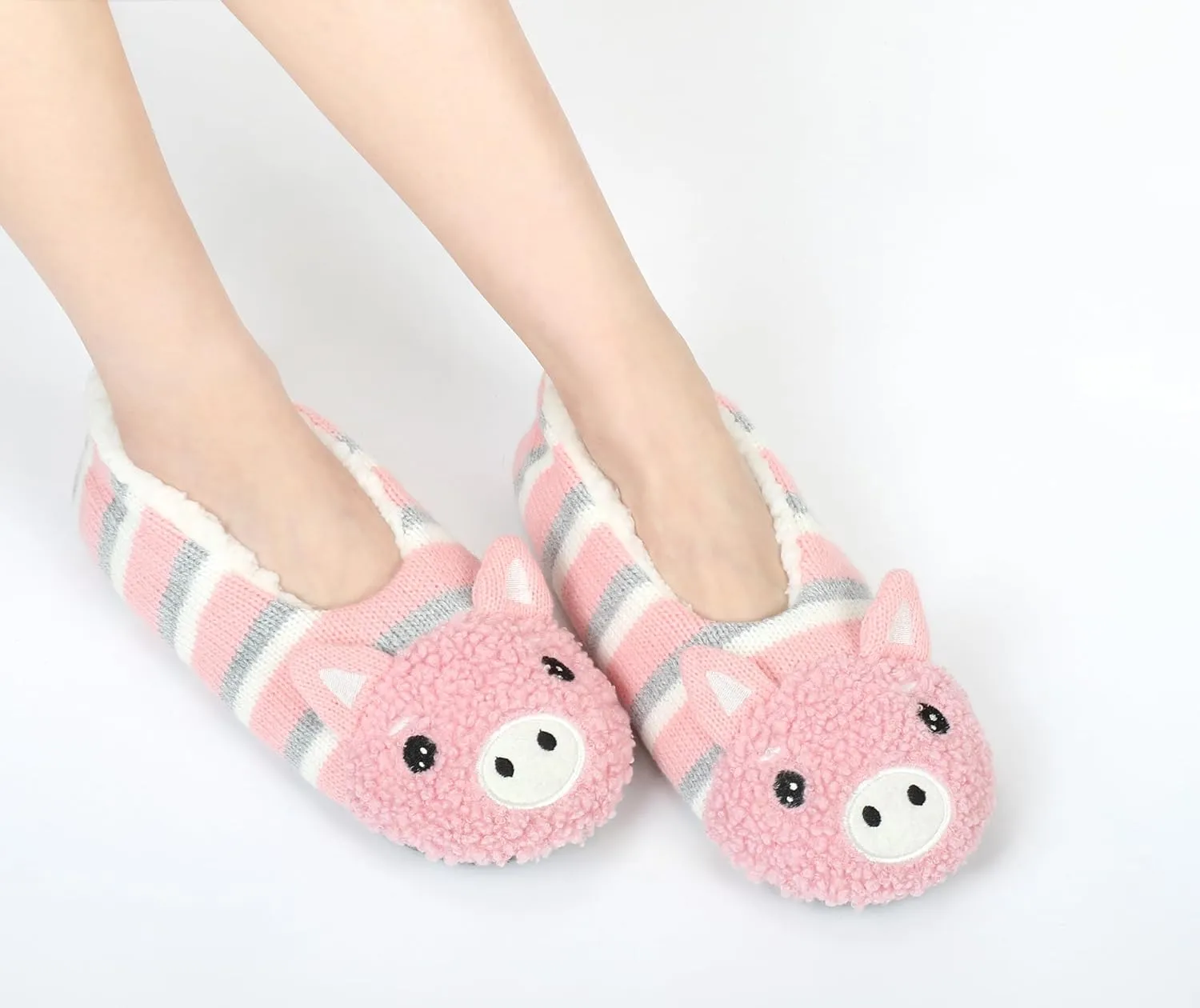 DICUIRD Womens Cute Animal Soft Sole Slipper Socks with Grippers-Fuzzy House Slippers