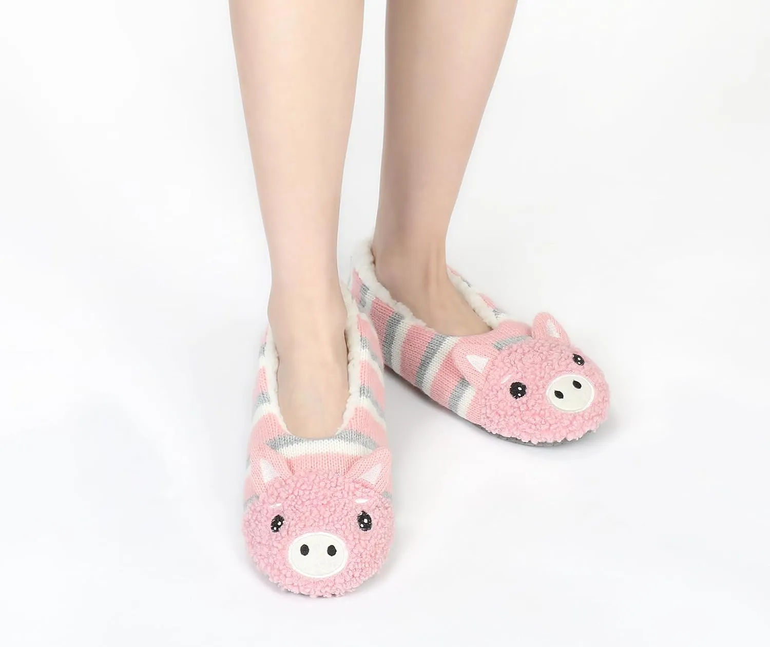 DICUIRD Womens Cute Animal Soft Sole Slipper Socks with Grippers-Fuzzy House Slippers