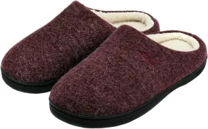 DL Womens Memory Foam Slippers, Cozy Slip on House Slippers for Women Indoor Outdoor, Comfy Women's Bedroom Slippers Warm Soft Flannel Lining Home Slippers Size 5-12 Purple Blue Pink Grey Navy Black