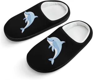 Dolphin Kids Slippers for Girls Boys Winter Warm Plush Slip On House Slippers for Indoor Outdoor