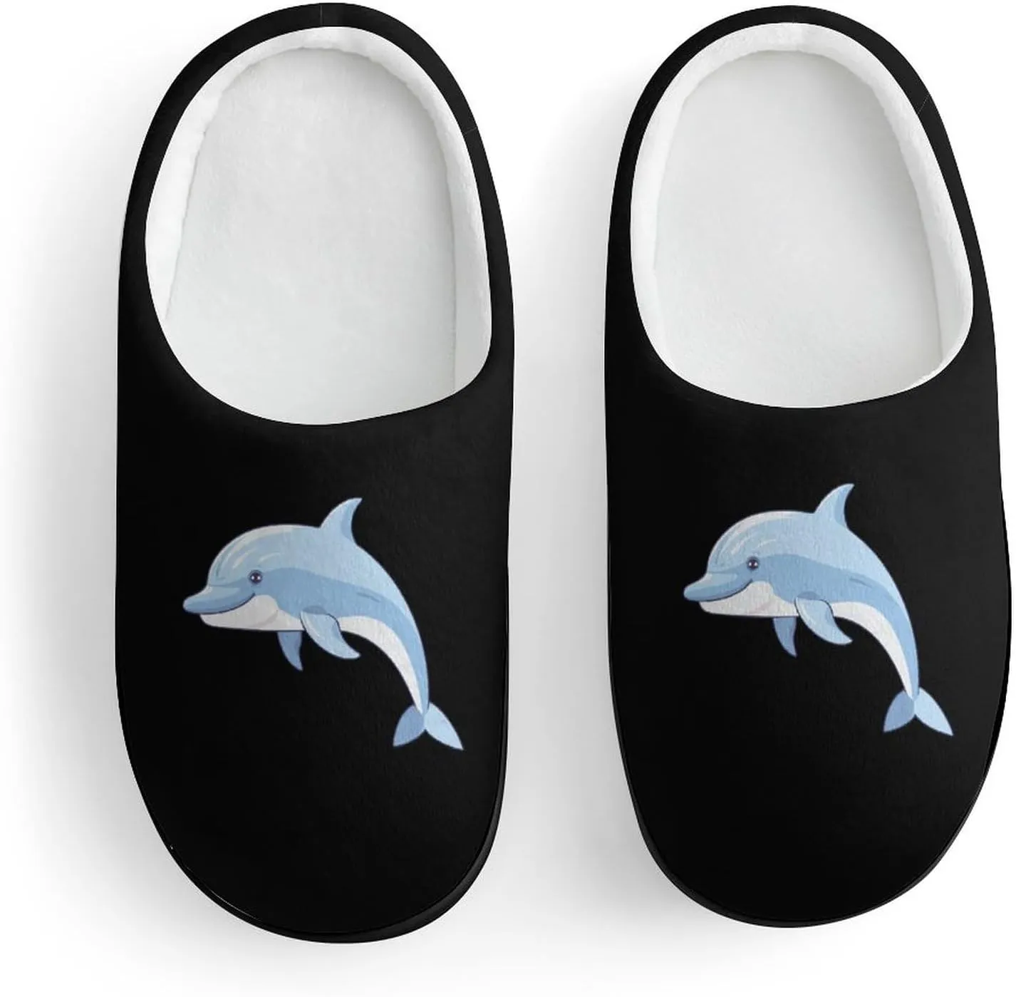 Dolphin Kids Slippers for Girls Boys Winter Warm Plush Slip On House Slippers for Indoor Outdoor