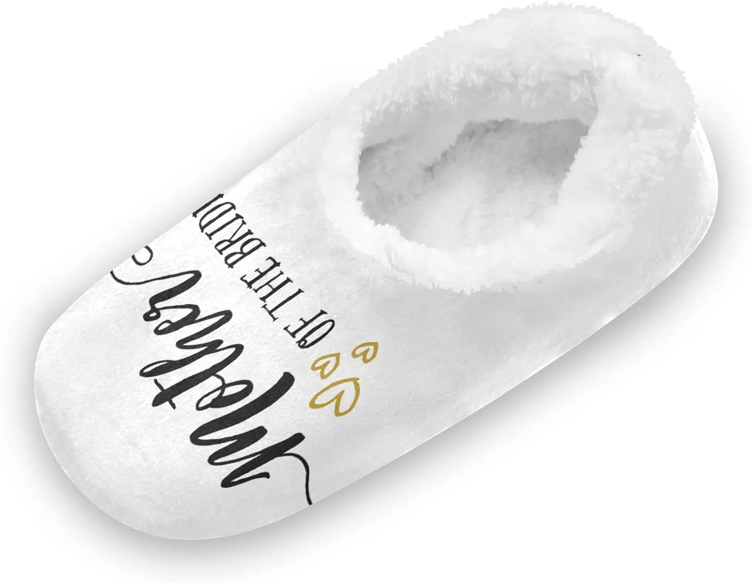 DOMIKING Bride Custom Wedding Bride Slippers Bridesmaid Personalized Bridal Warm Slippers for Bed Bedroom Indoor Guest M