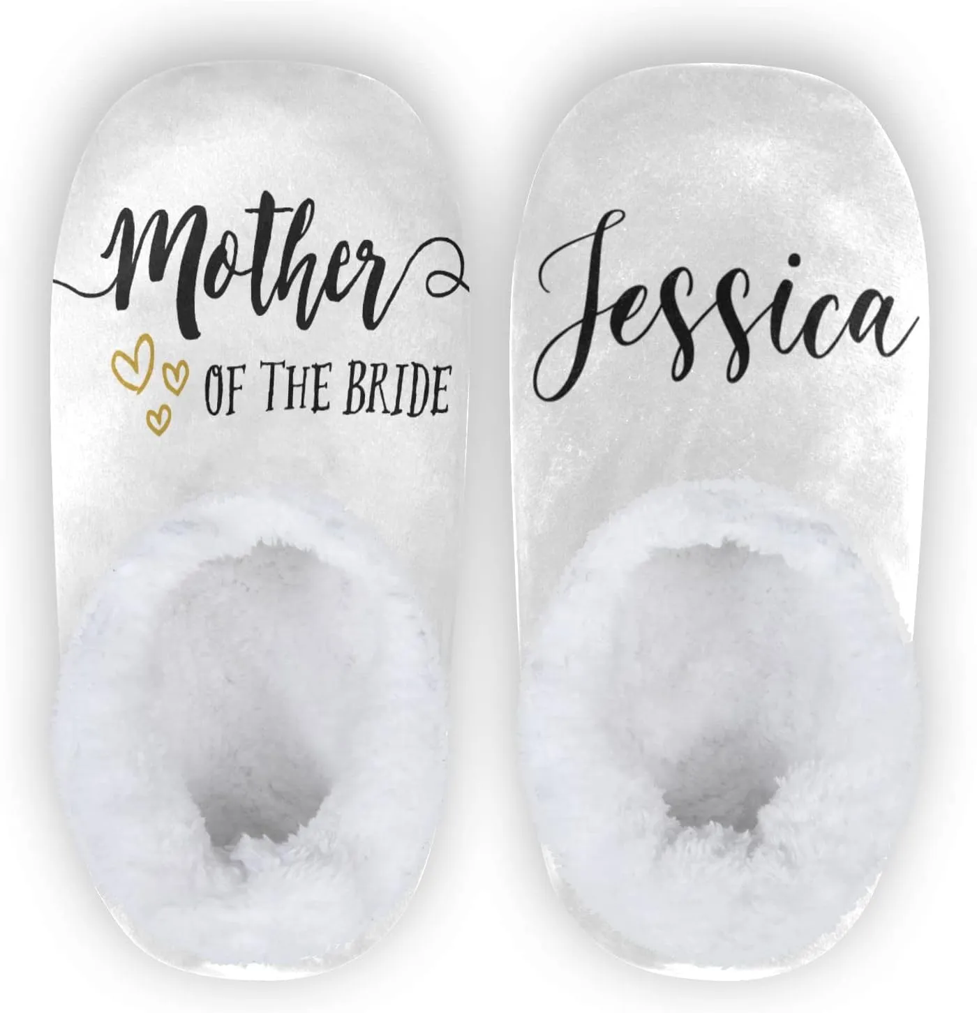 DOMIKING Bride Custom Wedding Bride Slippers Bridesmaid Personalized Bridal Warm Slippers for Bed Bedroom Indoor Guest M