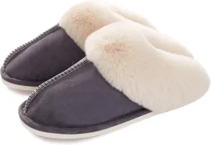 Donpapa Womens Slipper with Memory Foam Fluffy Soft Warm Slip On House Slippers Anti-Skid Cozy Plush for Indoor Outdoor