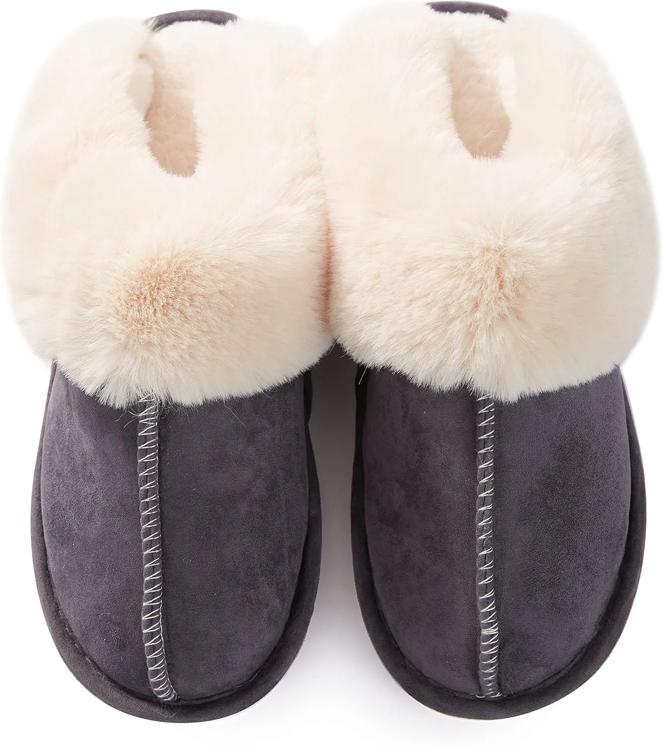 Donpapa Womens Slipper with Memory Foam Fluffy Soft Warm Slip On House Slippers Anti-Skid Cozy Plush for Indoor Outdoor