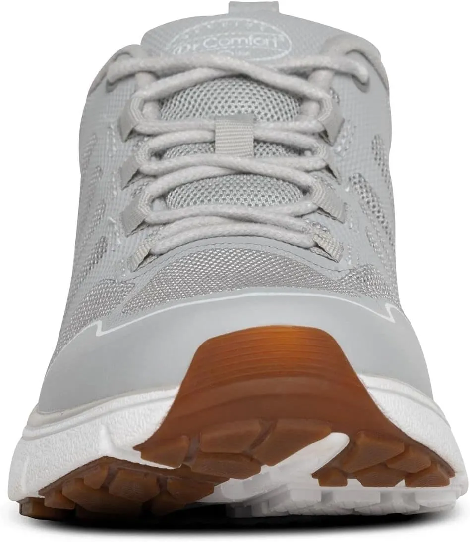 Dr. Comfort Women's Grace Athletic Walking Shoe, Grey, Mesh & Synthetic, Gel Insole, Moderate Cushioning