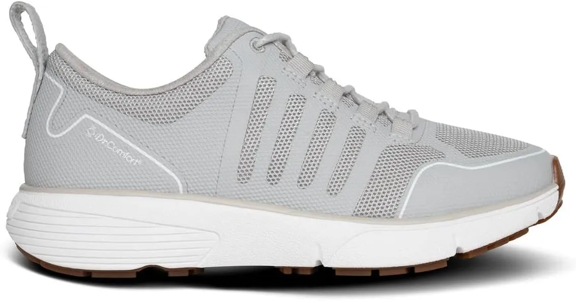 Dr. Comfort Women's Grace Athletic Walking Shoe, Grey, Mesh & Synthetic, Gel Insole, Moderate Cushioning