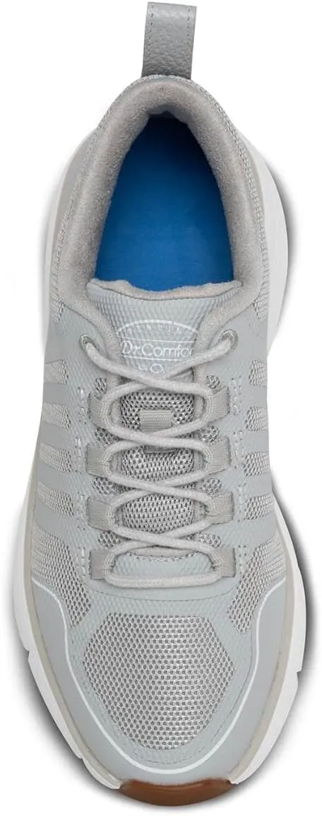 Dr. Comfort Women's Grace Athletic Walking Shoe, Grey, Mesh & Synthetic, Gel Insole, Moderate Cushioning