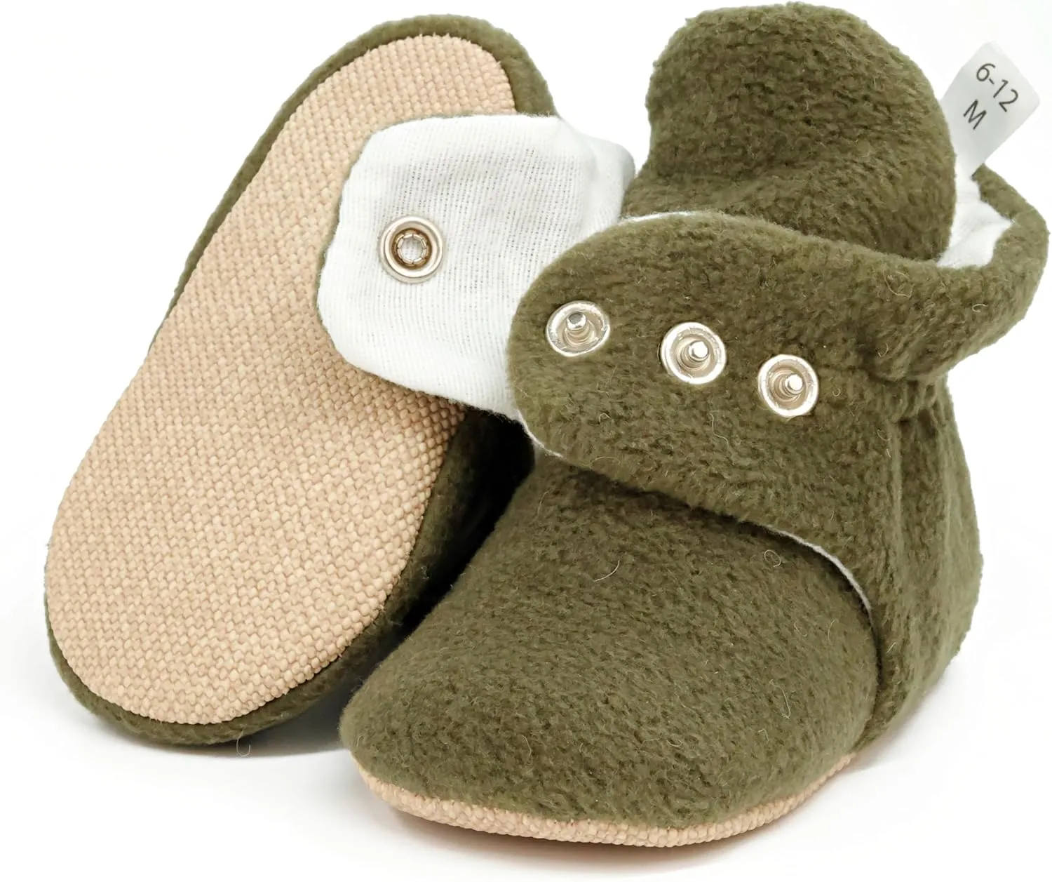 Ella Bonna Fleece Baby Booties, Warm Organic Infant Booties
