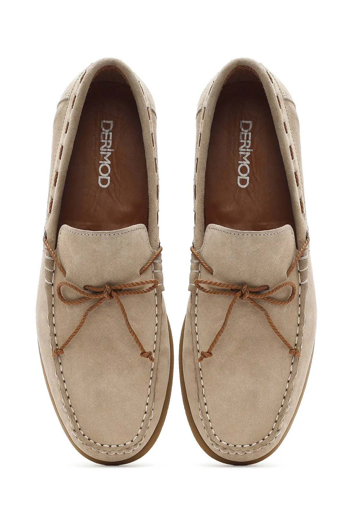 Erkek Bej Süet Deri Casual Loafer
